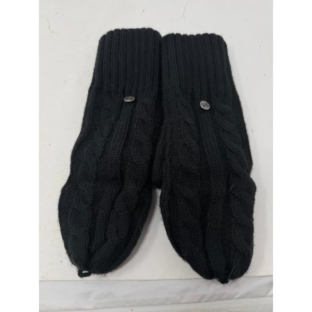Under Armour Black Cable Knit Convertible Mittens Fingerless Gloves Mens Womens
